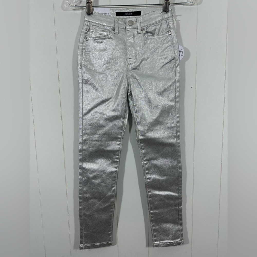 NWT Joe's The Metallic Super Skinny Jean Girls Sz 10 Silver  Zip Fly High Rise